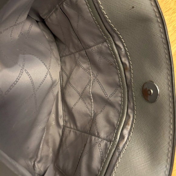Michael Kors Gray Satchel with Sleek Design and Metallic Accents - Picture 7 of 16